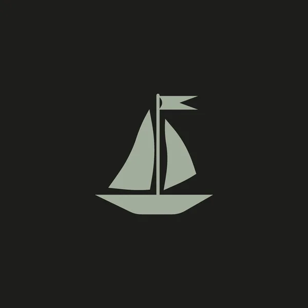 Icono Plano Del Barco Ilustración Vectorial — Vector de stock