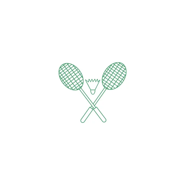 Schläger Und Federball Für Badminton Vektor Illustration — Stockvektor