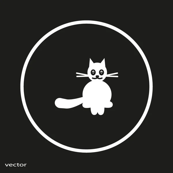 面白いの友好的な猫のミニマルなベクトルのアイコン — ストックベクタ