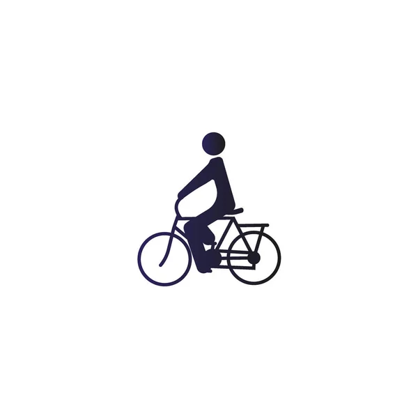 Ανδρική Σιλουέτα Ιππασία Ποδήλατο Απλό Εικονίδιο — Διανυσματικό Αρχείο