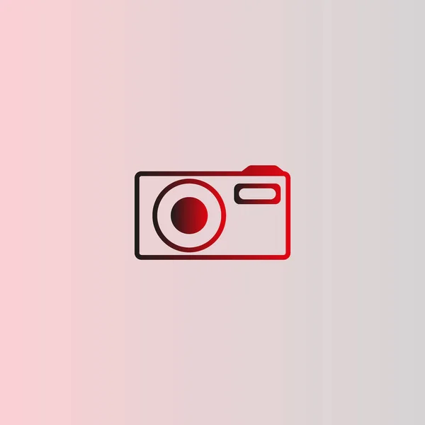 Icono Vectorial Minimalista Cámara Fotográfica — Vector de stock