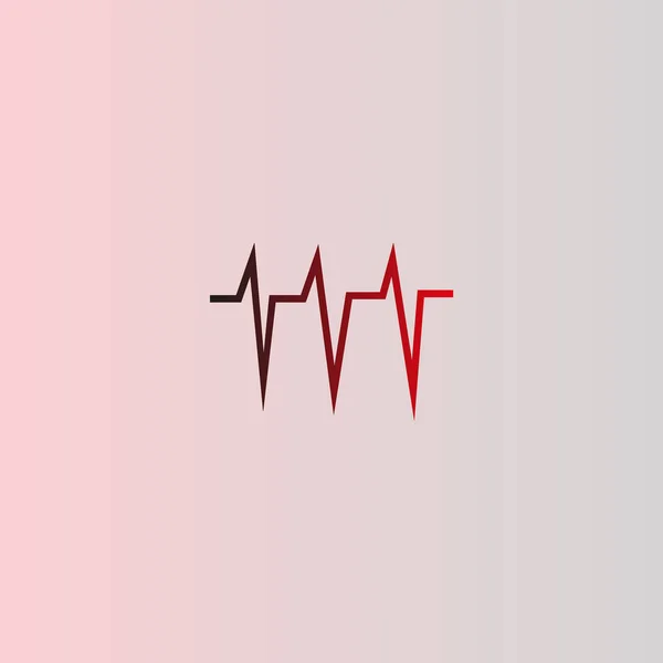 Kalp Kardiyogram Düz Simgesi Vektör Illüstrasyon — Stok Vektör