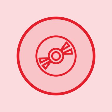 Kompakt disk düz simgesi, vektör, illüstrasyon 