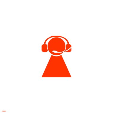 kulaklık düz simgesi, vektör, illüstrasyon