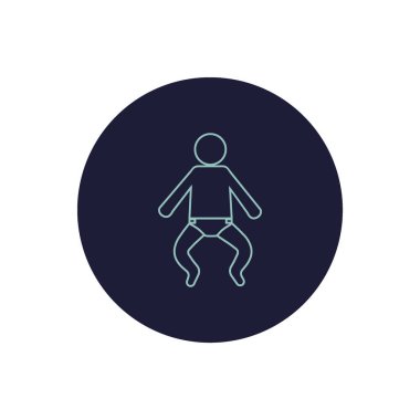 Bebek düz simgesi, vektör, illüstrasyon, Doğum kavramı  