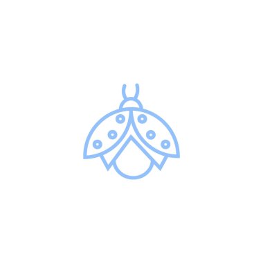 uğur böceği düz simgesi, vektör, illüstrasyon 