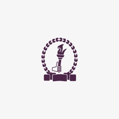 Olimpiyat meşalesinin logo, vektör, illüstrasyon, spor kavramı  