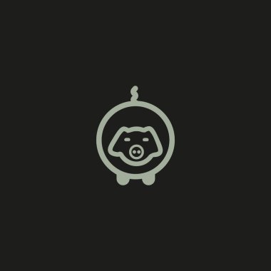 Domuz yassı simgesi, vektör illüstrasyonu 