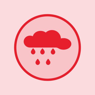 yağmur bulutu düz simgesi, vektör, illüstrasyon 