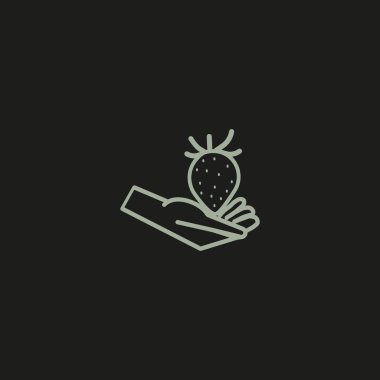 İştah açıcı çilek el vektör çizim