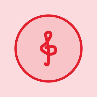 nota anahtarı düz simgesi, vektör çizim