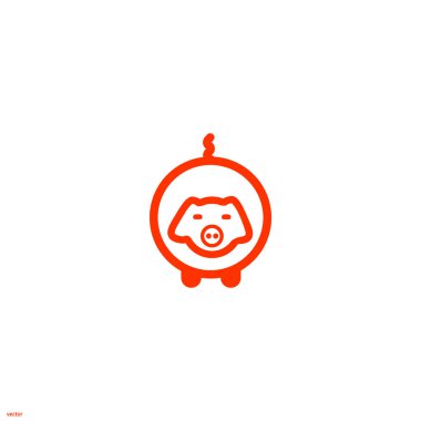 Domuz yassı simgesi, vektör illüstrasyonu 