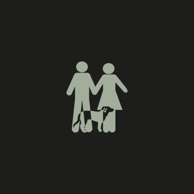 Erkek ve kadın birlikte ayakta vektör simgesi