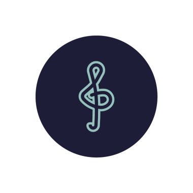 nota anahtarı düz simgesi, vektör çizim