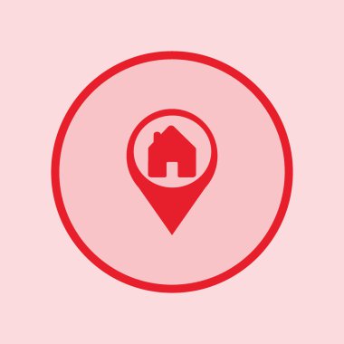 ev düz simgesi, vektör illüstrasyonu