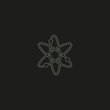 Moleküler bileşik düz simgesi, vektör, illüstrasyon