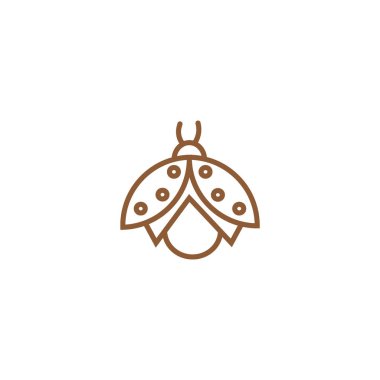 uğur böceği düz simgesi, vektör, illüstrasyon 