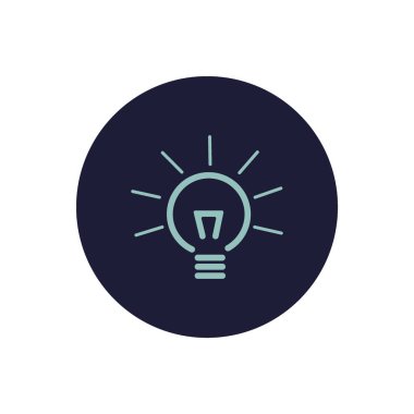 Akkor ampul düz simgesi, vektör, illüstrasyon  