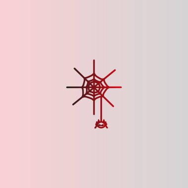 minimalist simgesi spiderweb ve örümcek, vektör çizim