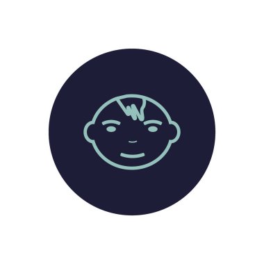 Çocuk avatar düz stil ikonu, vektör çizim  
