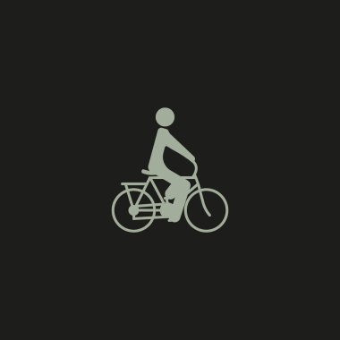 Erkek siluet sürme bisiklet basit simgesi 