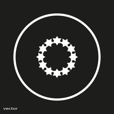 Noel çelenk düz stil ikonu, vektör çizim  