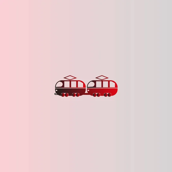 Tram Platte Pictogram Vectorillustratie — Stockvector