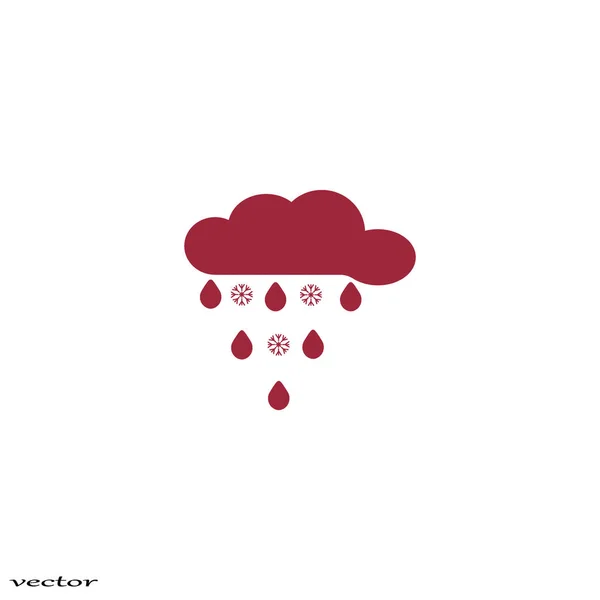 Yağmur Bulutu Düz Simgesi Vektör Illüstrasyon — Stok Vektör
