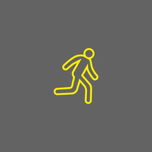 Silueta Hombre Corriendo Icono Simple — Vector de stock