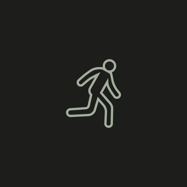 Silhouette Running Man Icône Simple — Image vectorielle