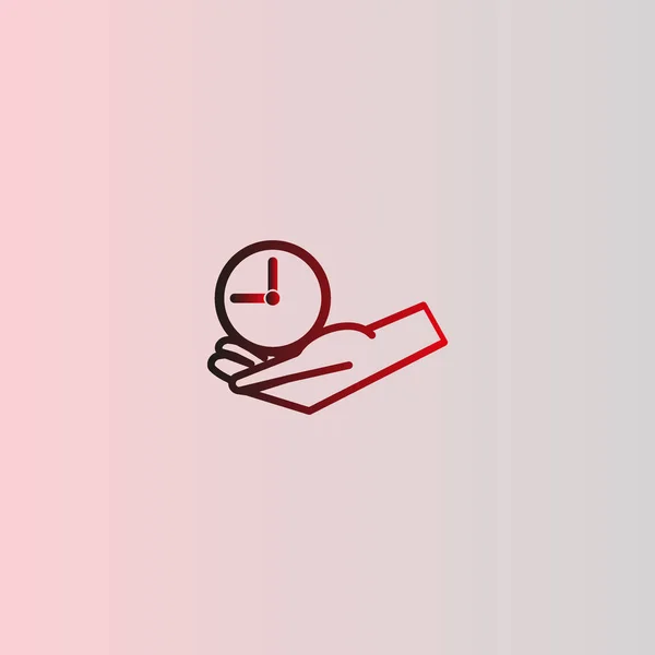 Hand Holding Clock Minimalistic Vector Icon — Stock Vector