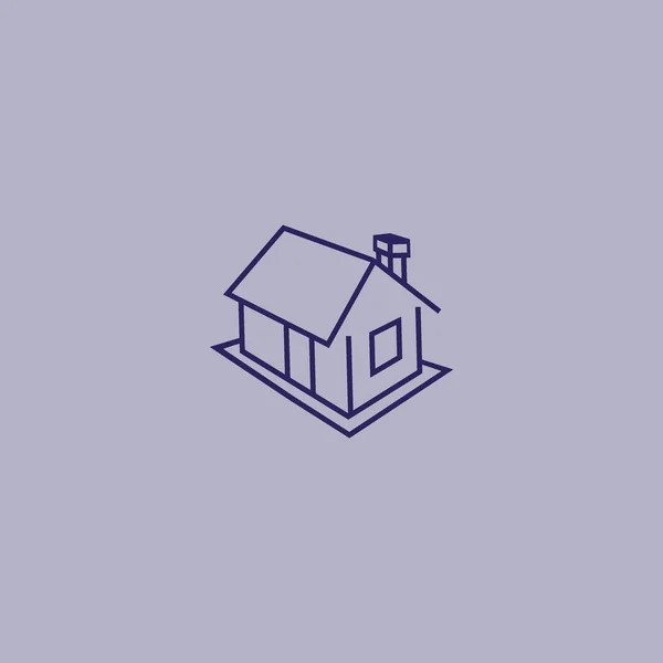 Minimalistische Pictogram Van Huis Vectorillustratie — Stockvector