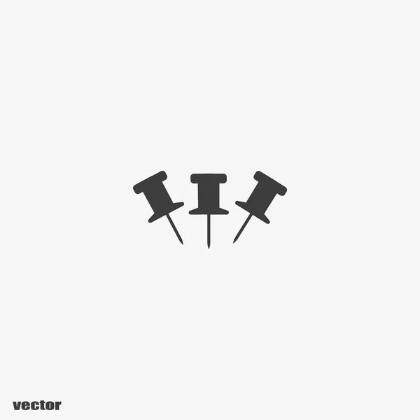 Papier Befestigen Stifte Flaches Symbol Vektor Illustration — Stockvektor