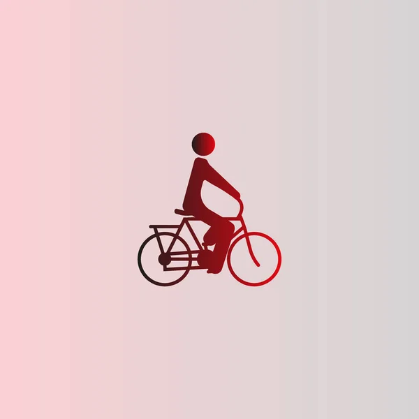 Mannelijke Silhouet Paardrijden Fiets Eenvoudig Pictogram — Stockvector