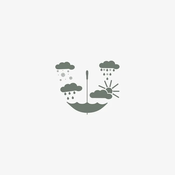 傘および沈殿物のベクトル イラスト アイコン — ストックベクタ