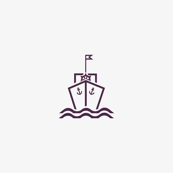 Icono Plano Del Barco Ilustración Vectorial — Vector de stock