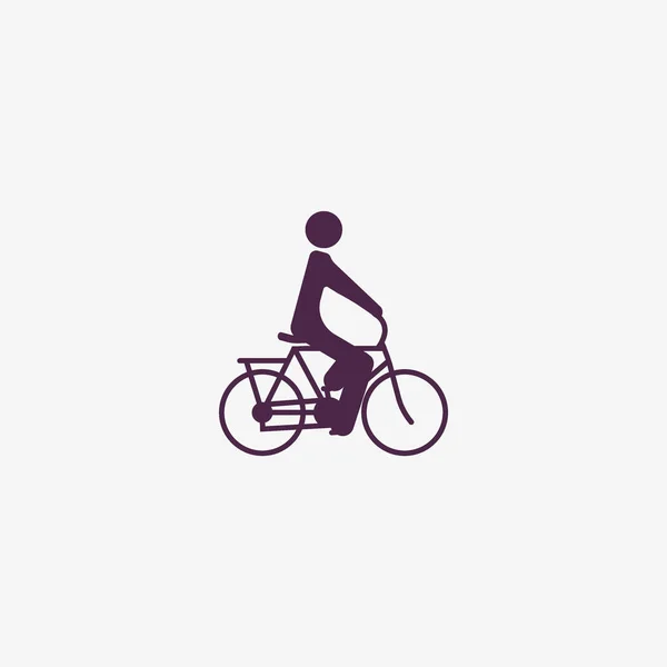 Male Silhouette Riding Bicycle Simple Icon — Stock Vector