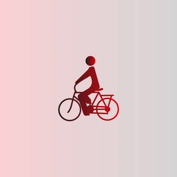 Mannelijke Silhouet Paardrijden Fiets Eenvoudig Pictogram — Stockvector