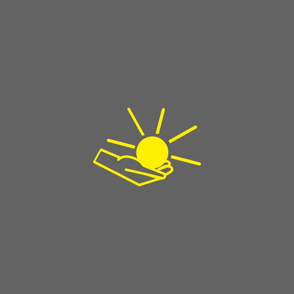 Ήλιος Επίπεδη Εικονίδιο Χεριού Εικονογράφηση Διάνυσμα — Διανυσματικό Αρχείο