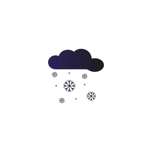Χιονισμένο Σύννεφο Εικονίδιο Επίπεδη Διάνυσμα Εικονογράφηση — Διανυσματικό Αρχείο
