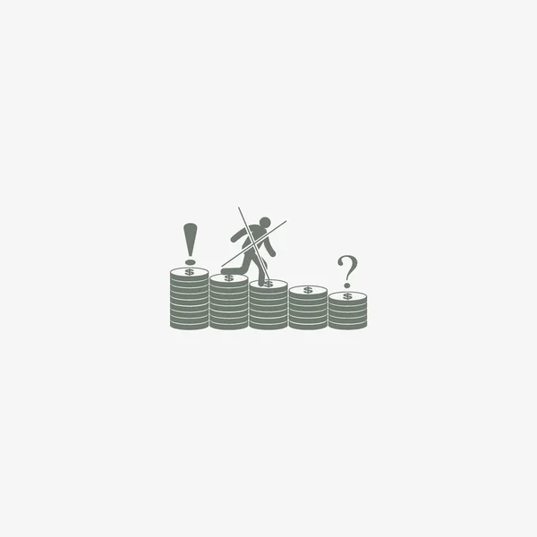 Illustration Vectorielle Minimaliste Avec Piles Pièces — Image vectorielle