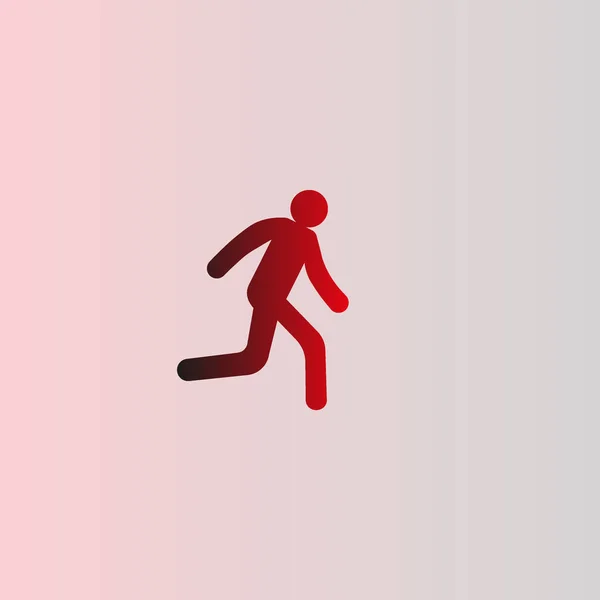 Silueta Hombre Corriendo Icono Simple — Vector de stock