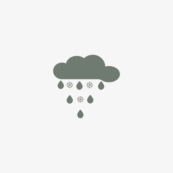 Rain Cloud Ploché Ikony Vektorová Ilustrace — Stockový vektor