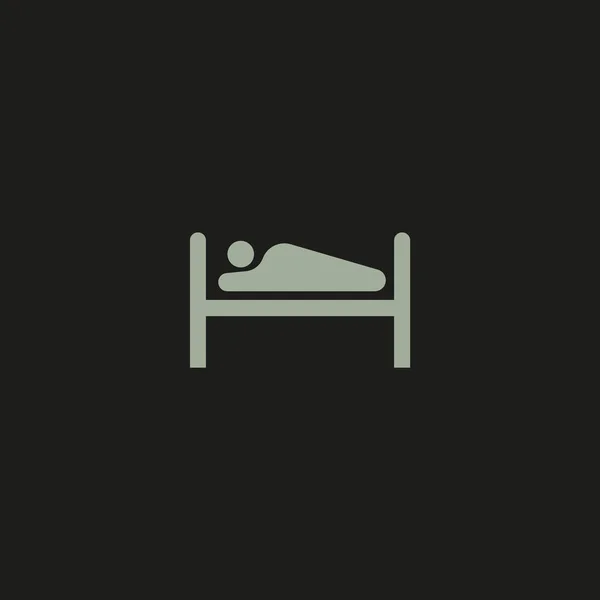 Ziekenhuis Bed Platte Pictogram Vector Illustratie — Stockvector