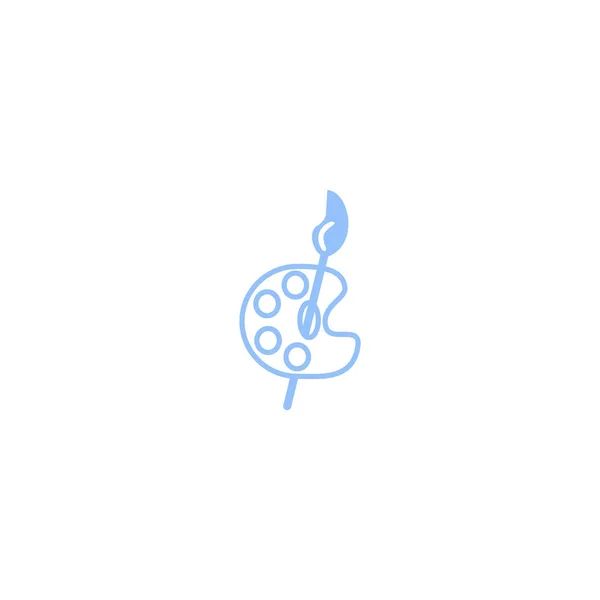 Малярська Палітра Пензлем Плоска Іконка Вектор Ілюстрація — стоковий вектор