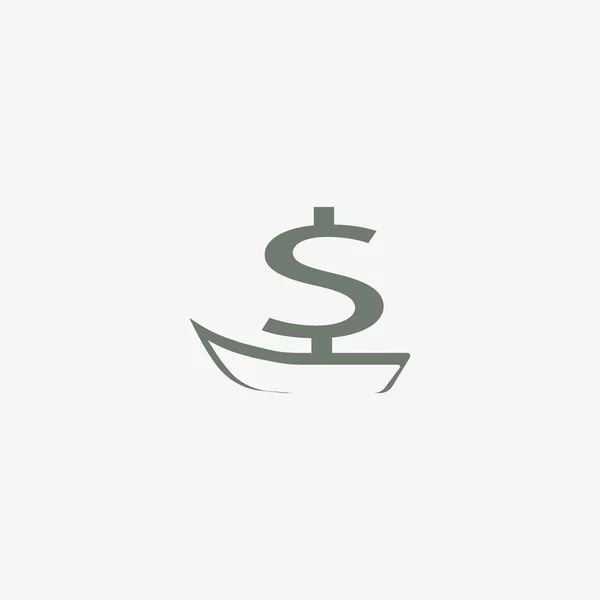 Bateau Avec Signe Dollar Comme Voile Illustration Vectorielle — Image vectorielle
