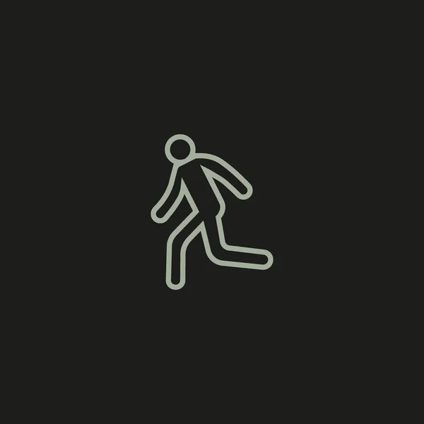 Силуэт Бегущего Человека Простая Икона — стоковый вектор