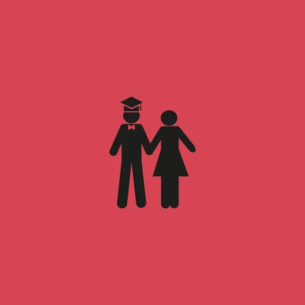 Icono Vectorial Minimalista Soltero Hombre Mujer Pie Juntos — Archivo Imágenes Vectoriales