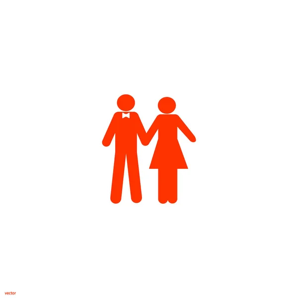 男と女が一緒に立ってのベクトルのアイコン — ストックベクタ