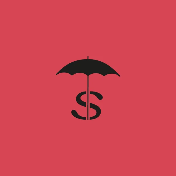 Vector Illustration Icon Dollar Sign Umbrella — Stock Vector